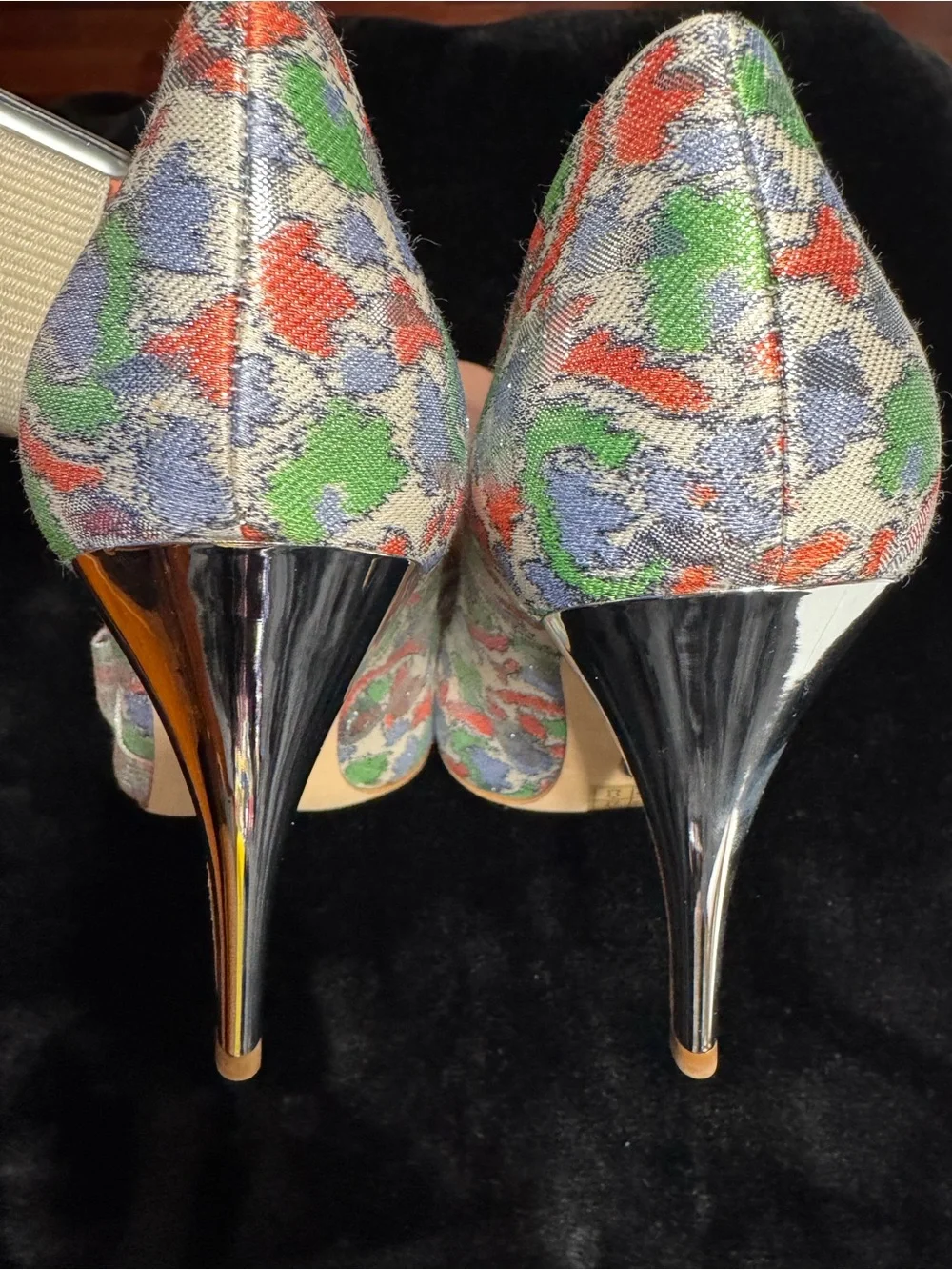 Tory Burch Clara Floral Metallic Bow d’Orsay Pumps Heels Size 5M Style 56255